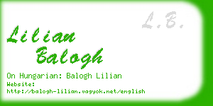 lilian balogh business card